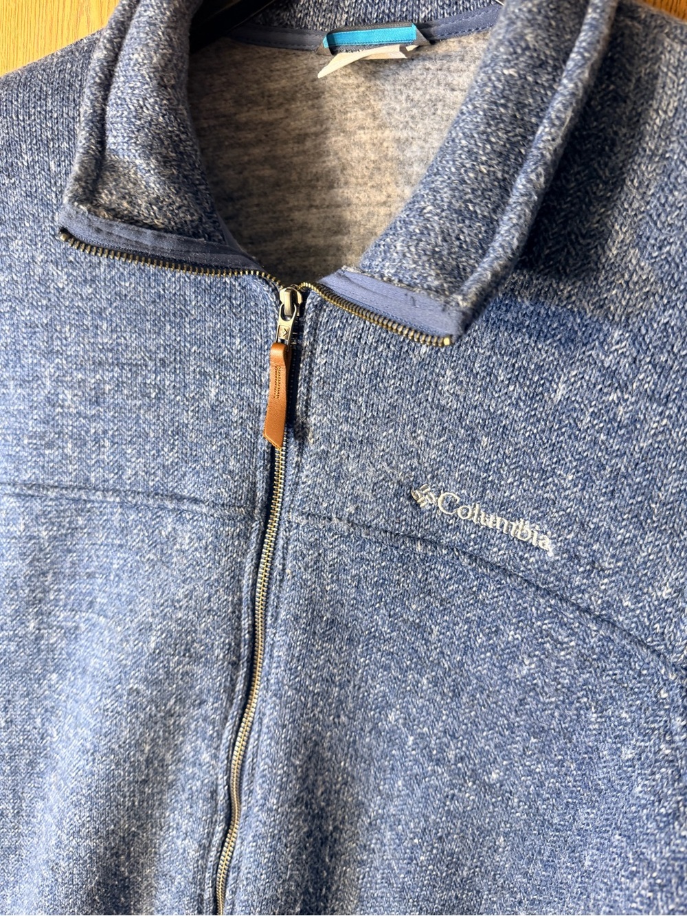 Columbia Heathered Navy Blue Full-Zip Fleece Jacket - Picture 4 of 6